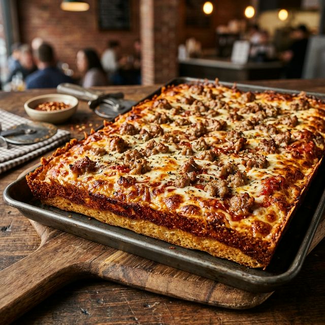 Detroit-Style Deep Dish Sausage