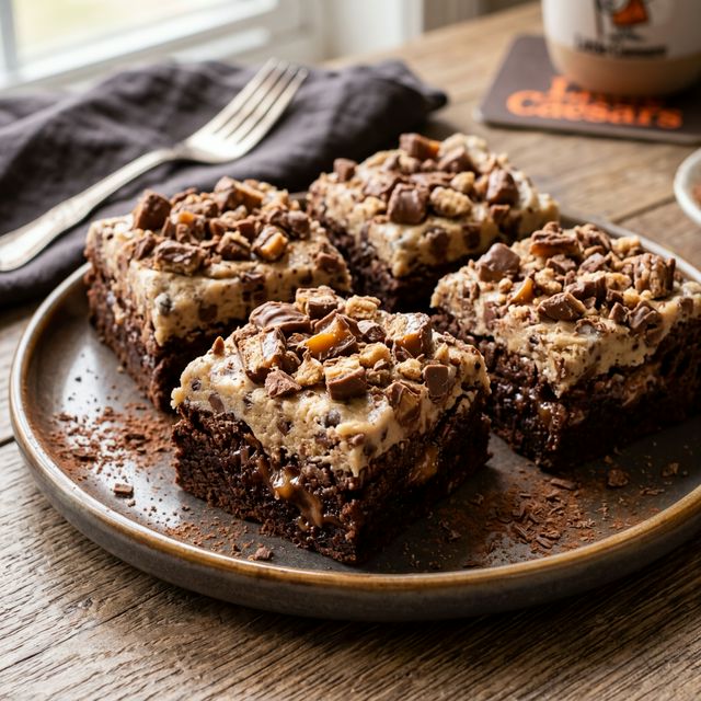 Cookie Dough Brownie made with TWIX® Cookie Bar Pieces